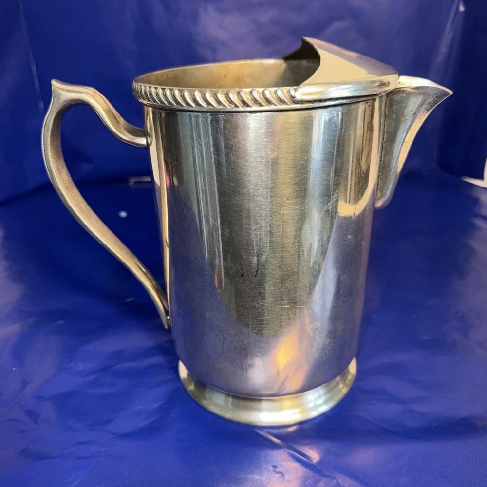 ANTIQUE GRAND SILVER CO. WEAR BRITE NICKLE-SILVER PITCHER ~ 8